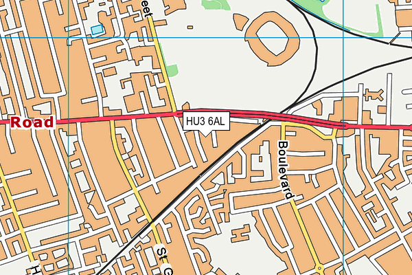 HU3 6AL map - OS VectorMap District (Ordnance Survey)