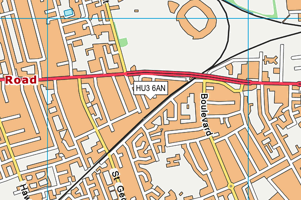 HU3 6AN map - OS VectorMap District (Ordnance Survey)