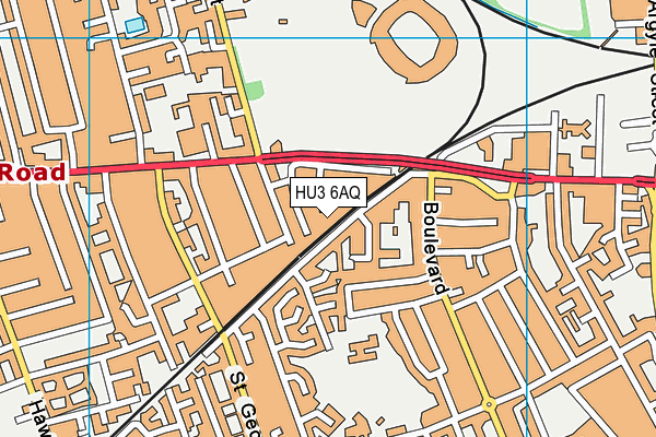 HU3 6AQ map - OS VectorMap District (Ordnance Survey)