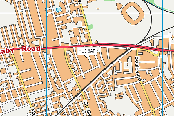 HU3 6AT map - OS VectorMap District (Ordnance Survey)