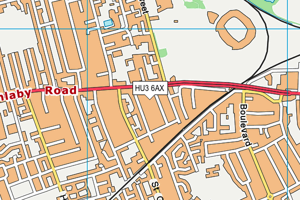 HU3 6AX map - OS VectorMap District (Ordnance Survey)