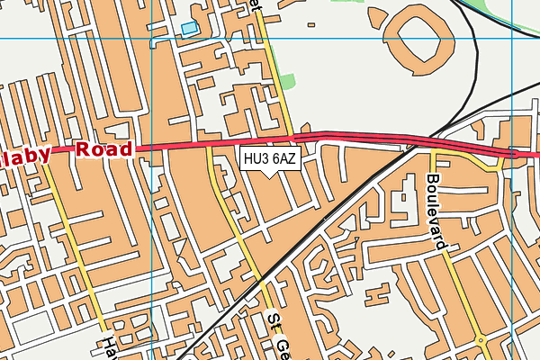 HU3 6AZ map - OS VectorMap District (Ordnance Survey)