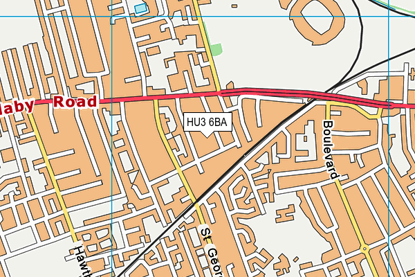 HU3 6BA map - OS VectorMap District (Ordnance Survey)