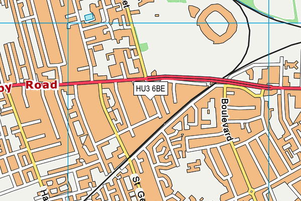 HU3 6BE map - OS VectorMap District (Ordnance Survey)