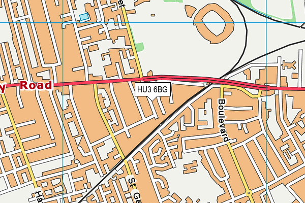 HU3 6BG map - OS VectorMap District (Ordnance Survey)