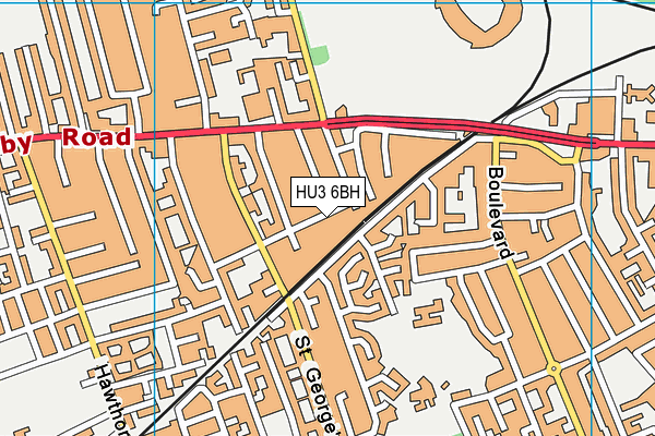 HU3 6BH map - OS VectorMap District (Ordnance Survey)