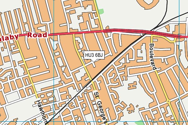 HU3 6BJ map - OS VectorMap District (Ordnance Survey)