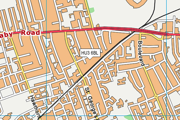 HU3 6BL map - OS VectorMap District (Ordnance Survey)