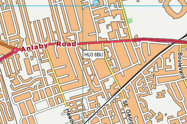 HU3 6BU map - OS VectorMap District (Ordnance Survey)