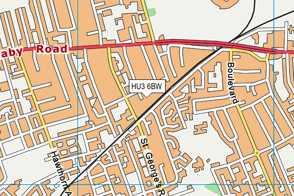 HU3 6BW map - OS VectorMap District (Ordnance Survey)