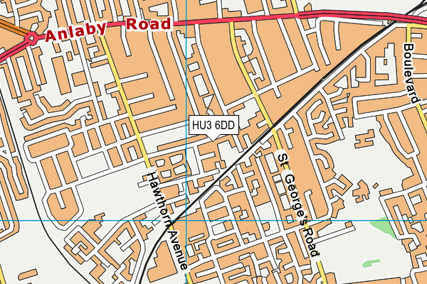 HU3 6DD map - OS VectorMap District (Ordnance Survey)
