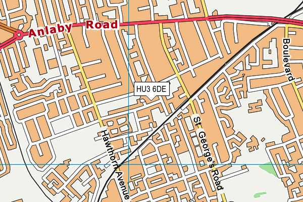 HU3 6DE map - OS VectorMap District (Ordnance Survey)