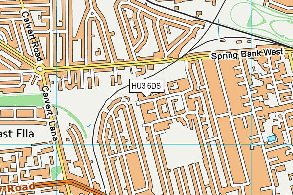 HU3 6DS map - OS VectorMap District (Ordnance Survey)
