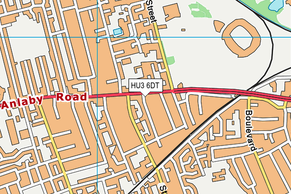 HU3 6DT map - OS VectorMap District (Ordnance Survey)