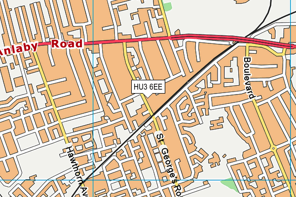 HU3 6EE map - OS VectorMap District (Ordnance Survey)