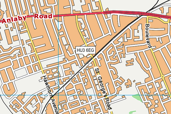 HU3 6EG map - OS VectorMap District (Ordnance Survey)