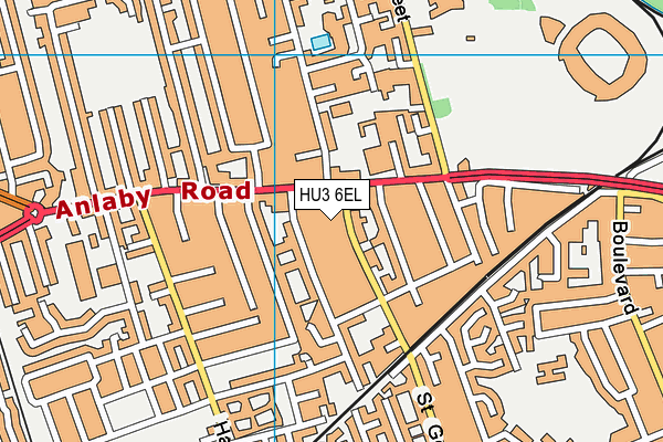 HU3 6EL map - OS VectorMap District (Ordnance Survey)