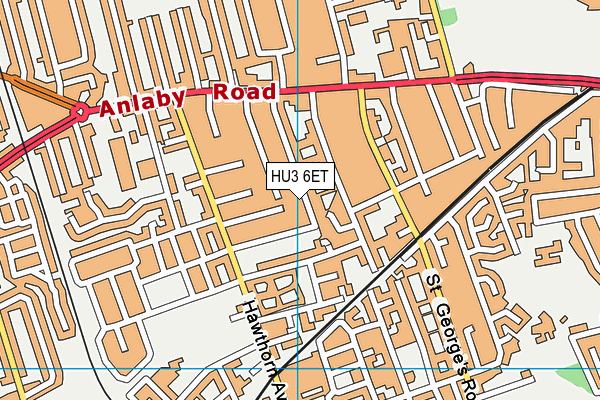 HU3 6ET map - OS VectorMap District (Ordnance Survey)