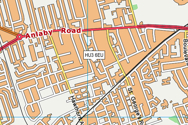 HU3 6EU map - OS VectorMap District (Ordnance Survey)