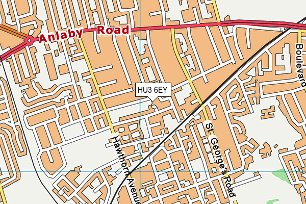 HU3 6EY map - OS VectorMap District (Ordnance Survey)