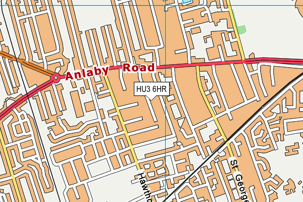 HU3 6HR map - OS VectorMap District (Ordnance Survey)