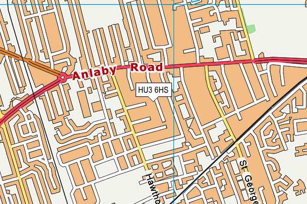 HU3 6HS map - OS VectorMap District (Ordnance Survey)