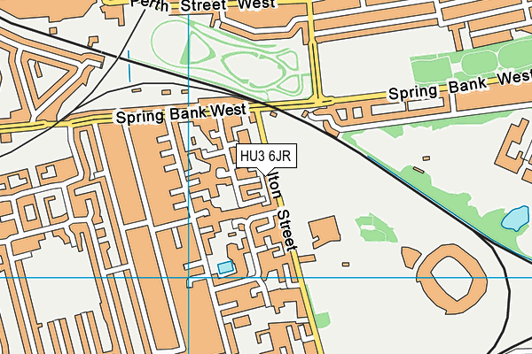 HU3 6JR map - OS VectorMap District (Ordnance Survey)