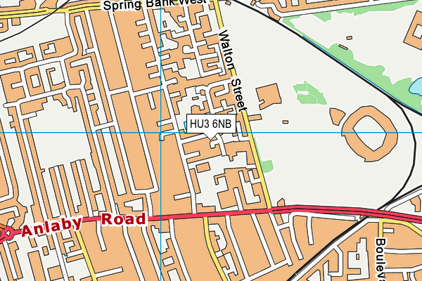 HU3 6NB map - OS VectorMap District (Ordnance Survey)