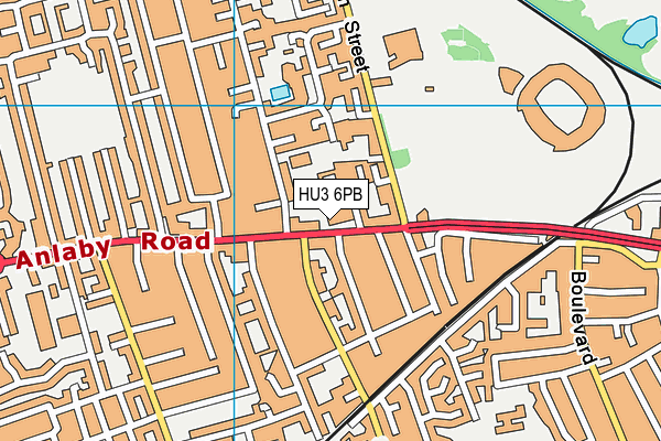 HU3 6PB map - OS VectorMap District (Ordnance Survey)