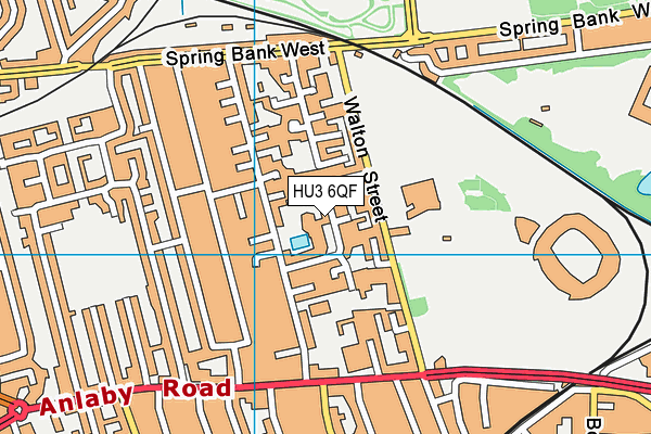 HU3 6QF map - OS VectorMap District (Ordnance Survey)