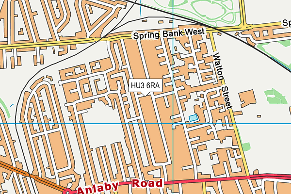 HU3 6RA map - OS VectorMap District (Ordnance Survey)