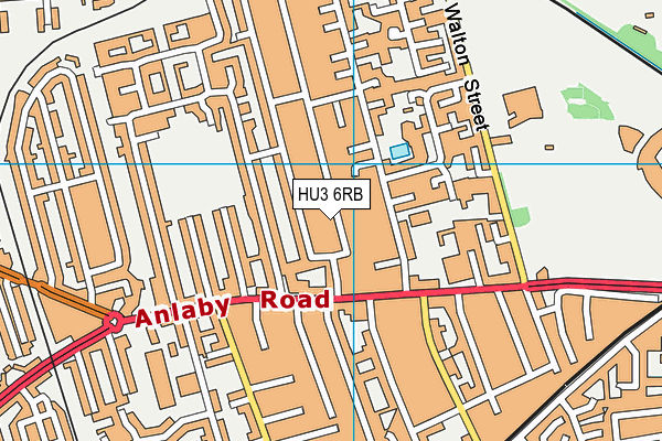 HU3 6RB map - OS VectorMap District (Ordnance Survey)