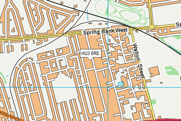HU3 6RE map - OS VectorMap District (Ordnance Survey)