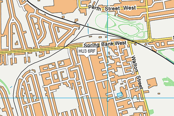 HU3 6RF map - OS VectorMap District (Ordnance Survey)