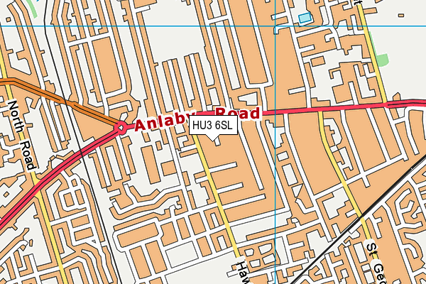 HU3 6SL map - OS VectorMap District (Ordnance Survey)