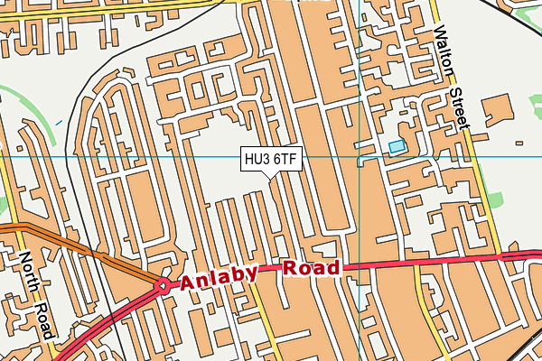 HU3 6TF map - OS VectorMap District (Ordnance Survey)