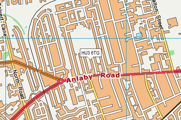 HU3 6TG map - OS VectorMap District (Ordnance Survey)