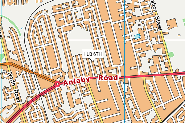 HU3 6TH map - OS VectorMap District (Ordnance Survey)