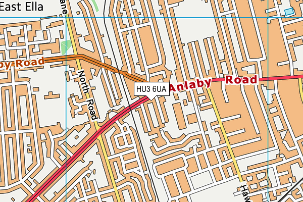 HU3 6UA map - OS VectorMap District (Ordnance Survey)