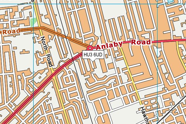 HU3 6UD map - OS VectorMap District (Ordnance Survey)