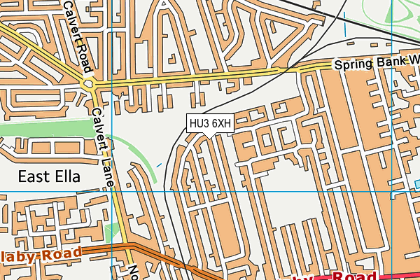 HU3 6XH map - OS VectorMap District (Ordnance Survey)