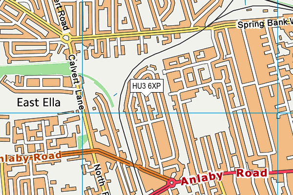 HU3 6XP map - OS VectorMap District (Ordnance Survey)