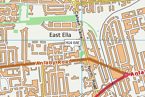 HU4 6AE map - OS VectorMap District (Ordnance Survey)