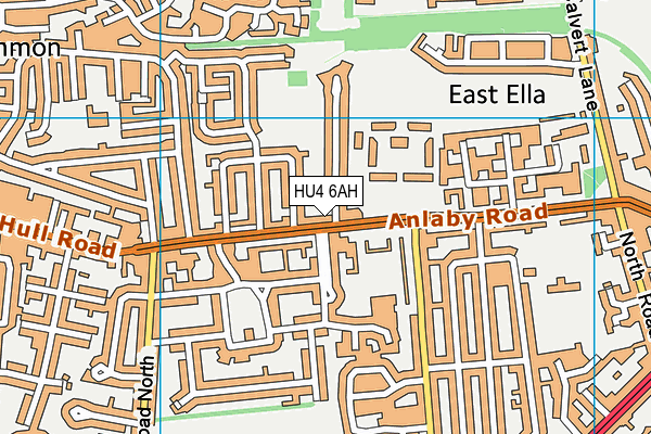 HU4 6AH map - OS VectorMap District (Ordnance Survey)