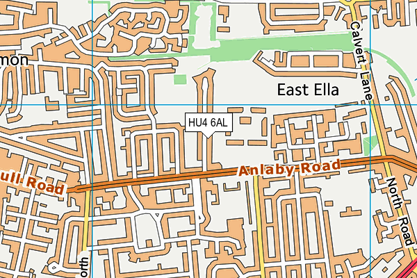 HU4 6AL map - OS VectorMap District (Ordnance Survey)