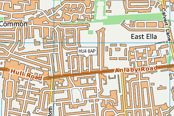 HU4 6AP map - OS VectorMap District (Ordnance Survey)