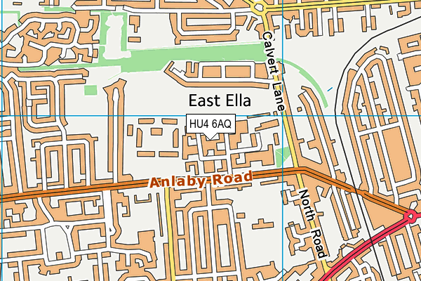 HU4 6AQ map - OS VectorMap District (Ordnance Survey)