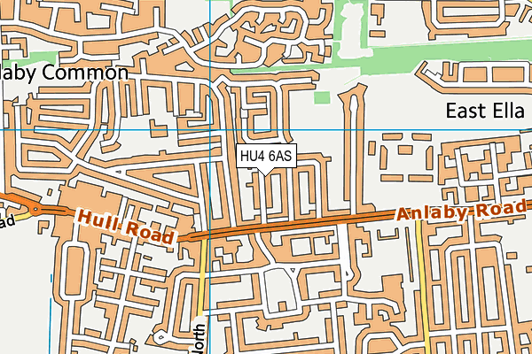 HU4 6AS map - OS VectorMap District (Ordnance Survey)