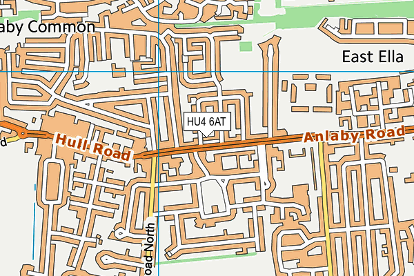 HU4 6AT map - OS VectorMap District (Ordnance Survey)