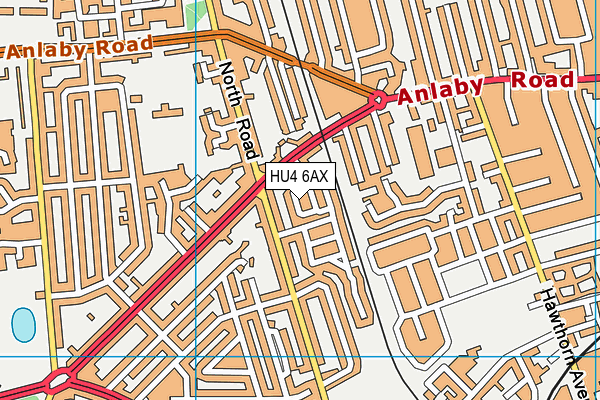 HU4 6AX map - OS VectorMap District (Ordnance Survey)